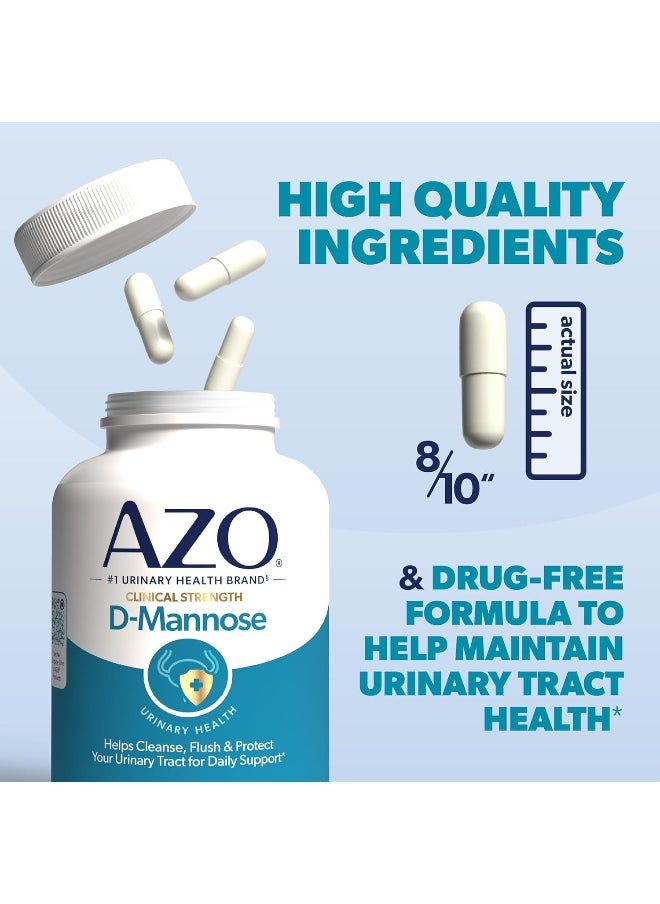 AZO - AZO D-Mannose Urinary Tract Health, Cleanse, Flush & Protect The Urinary Tract, Clinical Strength, Non-GMO, 120 Count - Image 1