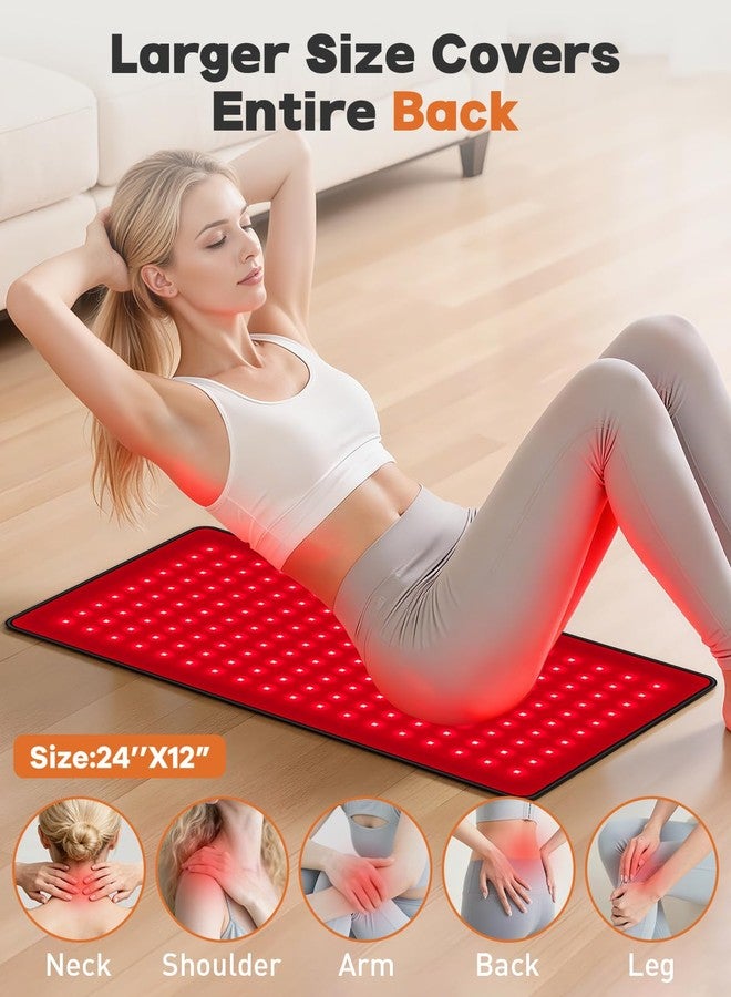 بساط العلاج بالضوء الأحمر للجسم من زيبتلي، مقاس كبير 24 × 12 بوصة، مزود بمؤقت، وسادة ضوء أحمر 660 نانومتر و850 نانومتر بثلاثة أوضاع وخمسة مستويات سطوع، قابل للارتداء، هدية مثالية للنساء والرجال (24 × 12 بوصة). - Image 3