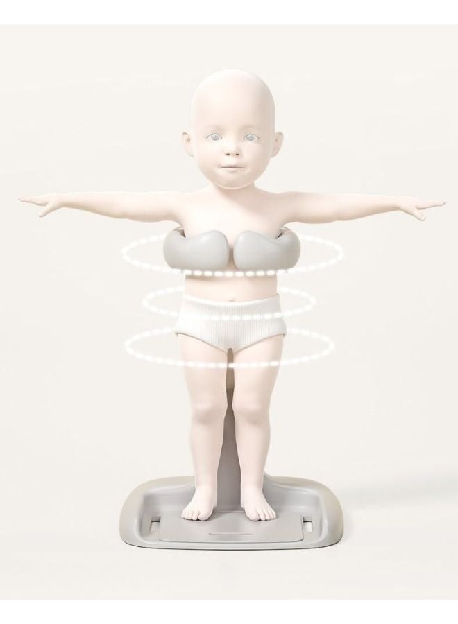 turtees Baby Bath Tub With Stand Hug Bath Tower for Standing Up Themselves, 6-22 Months Toddler Shower Stand Support, Free Mother Hands, Easy Setup, Safe Design, Adjustable Size, Khaki Color - Image 2