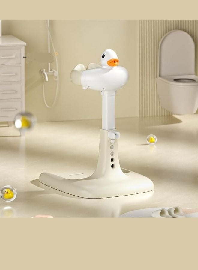 turtees Baby Bath Tub With Stand Hug Bath Tower for Standing Up Themselves, 6-22 Months Toddler Shower Stand Support, Free Mother Hands, Easy Setup, Safe Design, Adjustable Size, Khaki Color - Image 1