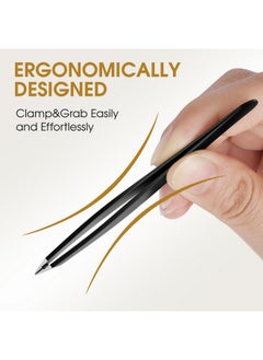 TsMADDTs TsMADDTs Slant and Point Tip Tweezers for Women and Men, 2-Pack Precision Tweezers for Eyebrows, Facial Hair, Ingrown Hair Removal, Professional Stainless Steel Tweezer Set with Travel Case  - Image 5