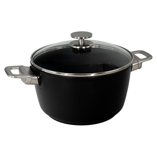 Swiss Diamond Swiss Diamond Large Soup Pot with Lid Features Premium NonStick Coating Oven  Dishwasher Safe Large Stock Pot with Lid for Soups Broths Chilli and More 95 Inch 55 Quart Grey 