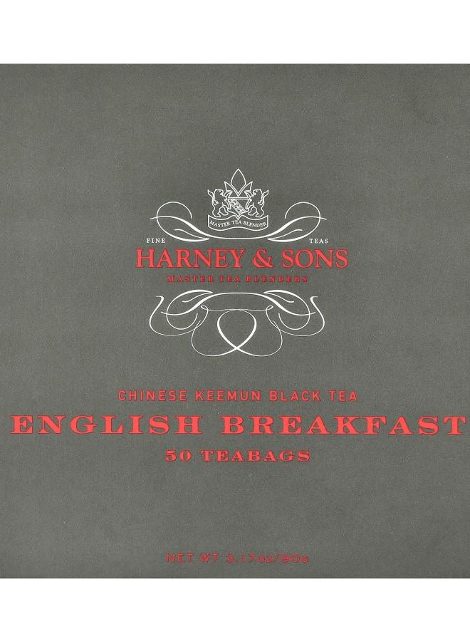 شاي كيمون الأسود الصيني إفطار إنجليزي 50 كيس شاي 3.17 أونصة (90 جرام)