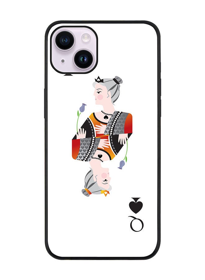 Stylizedd Rugged Black edge case for Apple iPhone 14 Slim fit Soft Case Flexible Rubber Edges Anti Drop TPU Gel Thin Cover - Queen Of Spades - Image 1