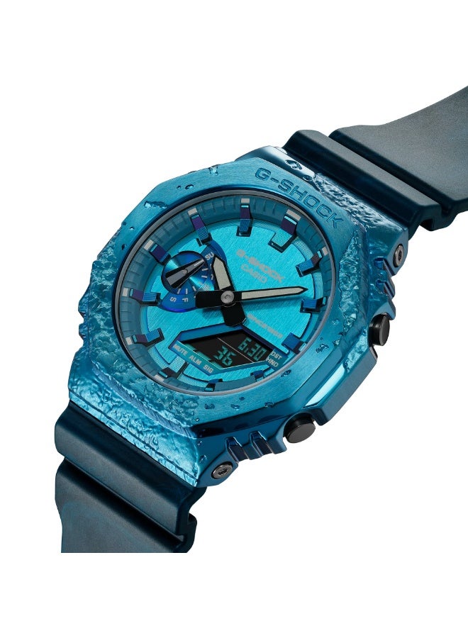 Casio G-Shock GM-2140GEM-2ADR Men’s Analog-Digital Watch (40th Anniversary Adventurer’s Stone), Blue Ion-Plated Octagonal Metal Bezel, 200m Water Resistant, Blue/Black Resin Strap - Image 4