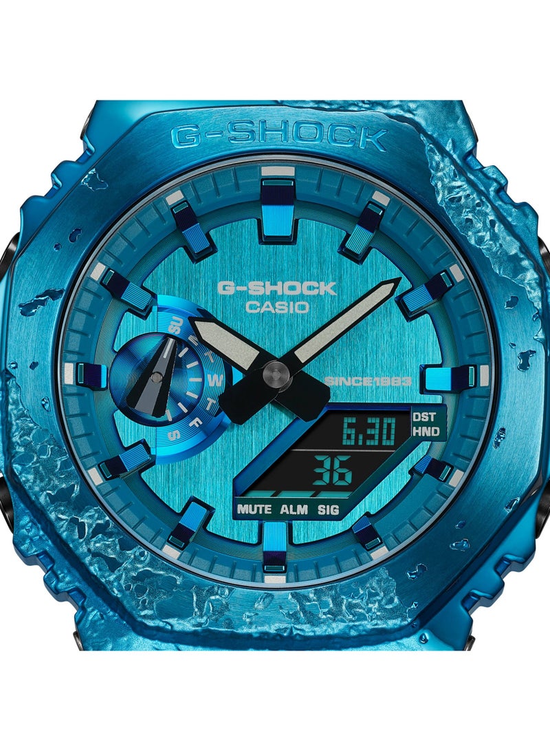 Casio G-Shock GM-2140GEM-2ADR Men’s Analog-Digital Watch (40th Anniversary Adventurer’s Stone), Blue Ion-Plated Octagonal Metal Bezel, 200m Water Resistant, Blue/Black Resin Strap - Image 3