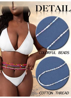 ELABEST 50Inch Plus Size African Waist Beads Belly Chain Nonstretching Tieon Bead Jewelry Accessories For Women And Girls (82)  - Image 2