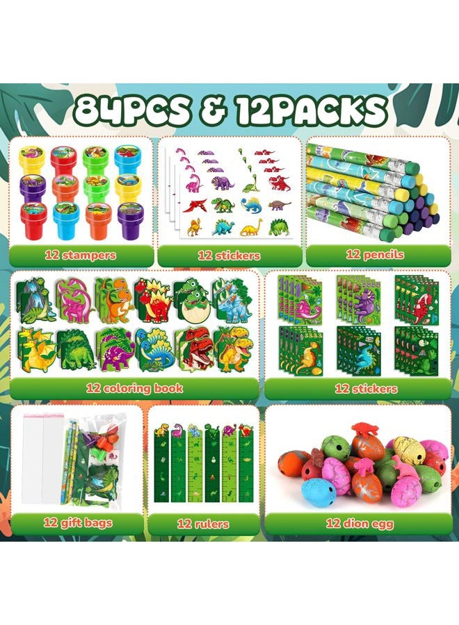 BenLouis 96Pcs Dinosaur Party Favors Dino Theme School Stationery Set Bulk for Kids Jurassic Birthday Party Goodie Bag Stuffers Classroom Gifts Rewards Pinata Filler - Image 2