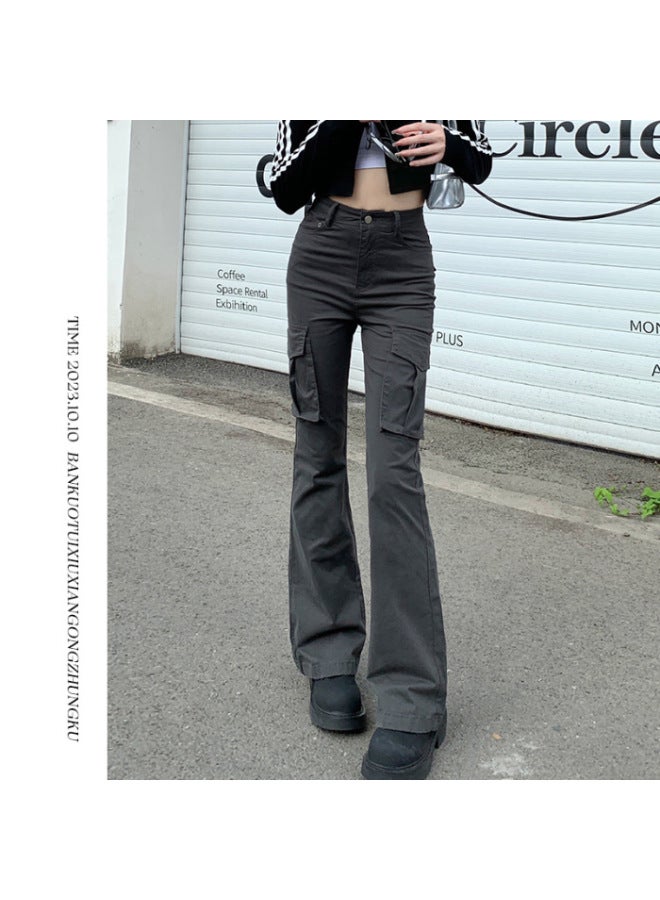 Seline& Autumn New Arrival - High-quality American Style Multi-pocket Cargo Pants, High-waisted Loose Fit Tapered Ankle Versatile Casual Pants