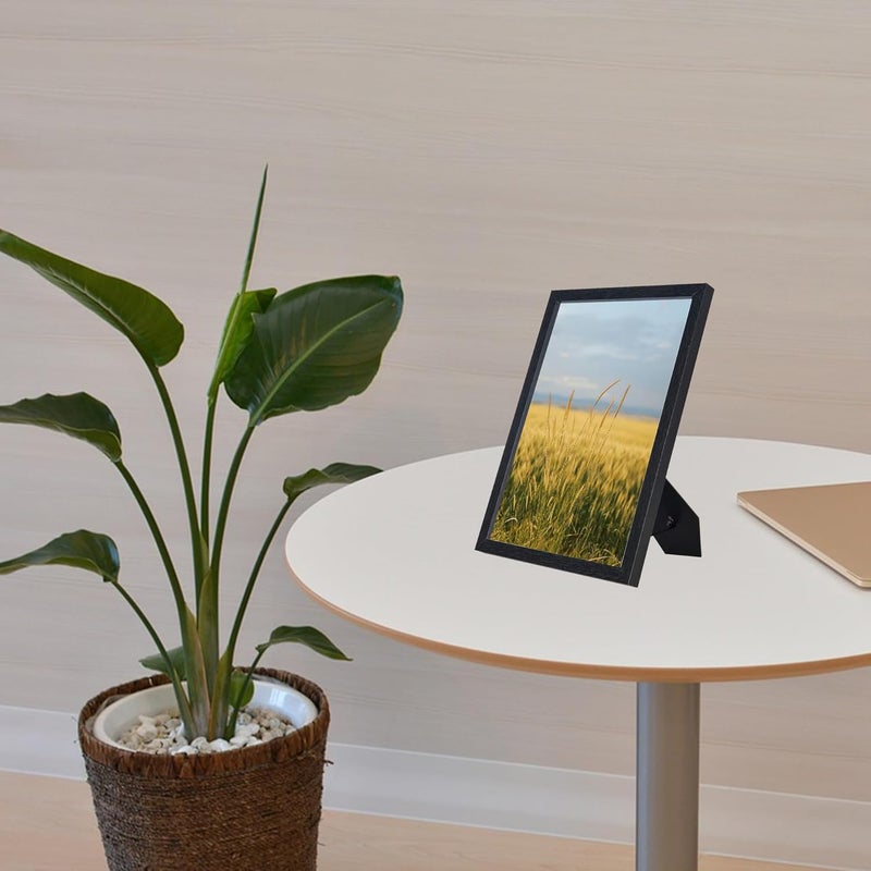 KAIWIN إطار صور KAIWIN، أسود، 10 × 15 سم، مجموعة من 3، إطارات صور خشبية بزجاج أكريليك للتعليق والوقوف، إطار خشبي MDF للصور واللوحات مؤقت ودائم - Image 2