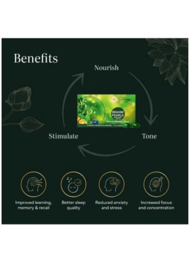 كيرلا ايورفيدا كبسولات براهمي بيرلز من كيرالا أيورفيدا، 40 كبسولة (عبوة من قطعة واحدة) - Image 3