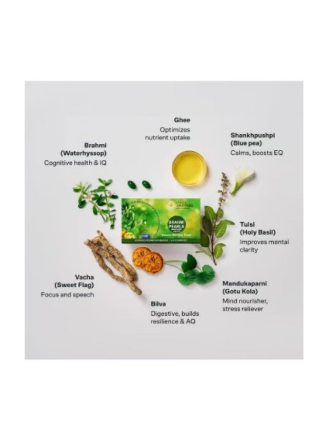 كيرلا ايورفيدا كبسولات براهمي بيرلز من كيرالا أيورفيدا، 40 كبسولة (عبوة من قطعة واحدة) - Image 4