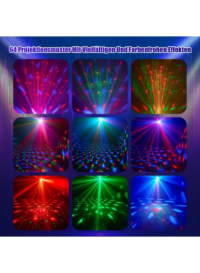 لانثور ضوء حفلة ديسكو 4 في 1 مع كرة ديسكو، تأثيرات إضاءة تتحكم فيها الموسيقى، مصدر ضوء LED متوازي، وتأثيرات ضوئية وامضة - مثالي للحفلات المنزلية، فعاليات النوادي، عيد الهالوين، وأكثر - Image 2