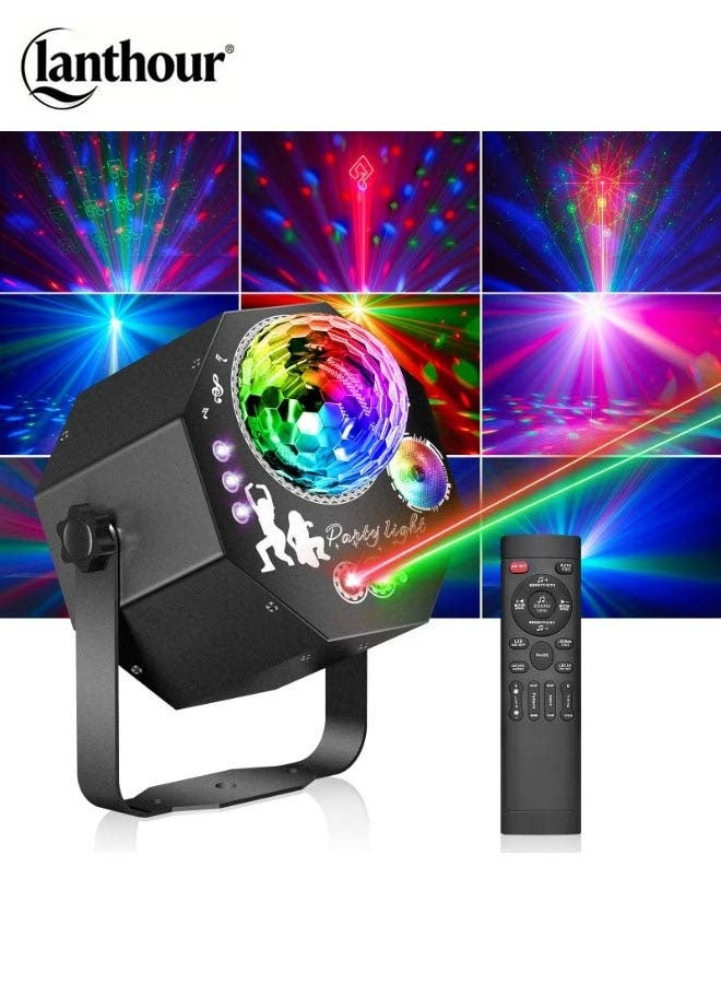 lanthour 4-in-1 Disco Party Light with Disco Ball, Music-Controlled Lighting Effects, LED Parallel Light Source, and Flashing Light Effects - Perfect for Home Parties, Club Events, Halloween, and More - Image 1
