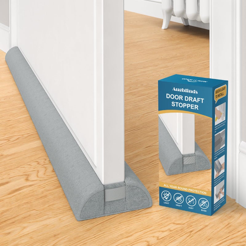 Augblinds Door Draft Stopper 36 Inch  Under Door Gap Filler Bottom  Adjustable 30'' To 36'' Noise Blocker Soundproof Seal Gap Up To 1.7'' Door Sweep  Machine Washable  Grey - Image 1