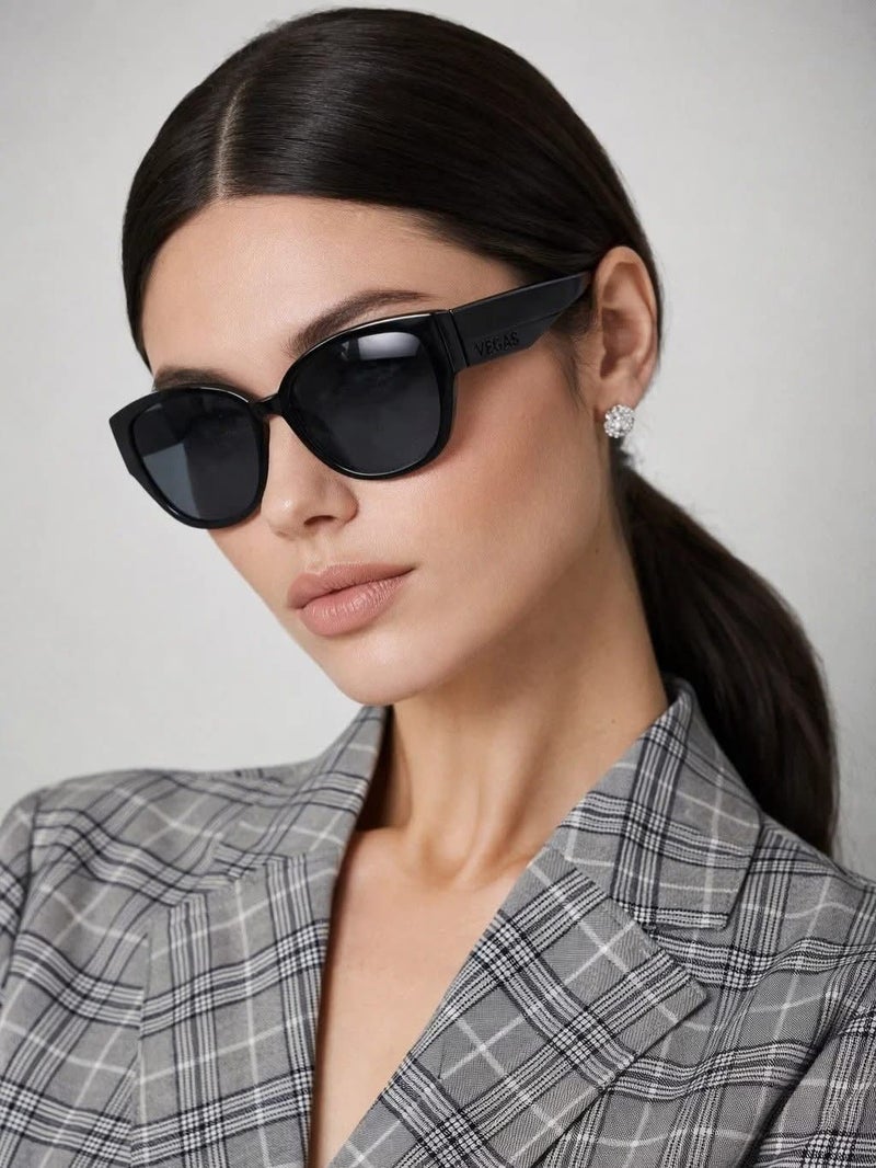 VEGAS Full Rim Cat Eye Women Grey  Sunglasses V6002 C1 - Image 1