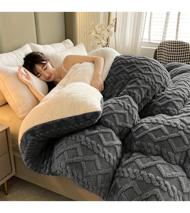 Pink Ta Fu Rong Fat Quilt Blanket Soft Thick Comfortable Machine Washable for Bedrooms Living Rooms Guest Hotel Use - Image 1