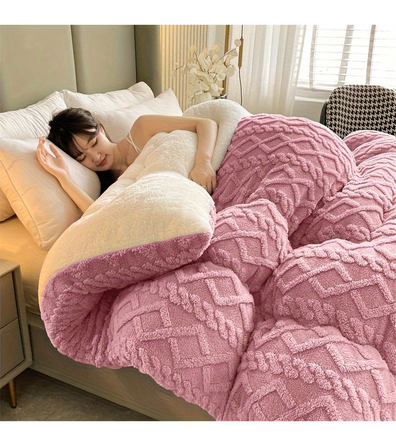 Pink Ta Fu Rong Fat Quilt Blanket Soft Thick Comfortable Machine Washable for Bedrooms Living Rooms Guest Hotel Use - Image 5