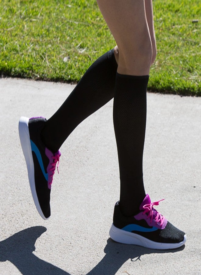 Copper Fit unisex adult Moisturizing Energy Plus Easy On Easy Off Knee High Compression Socks, Black, Small-Medium US - Image 5