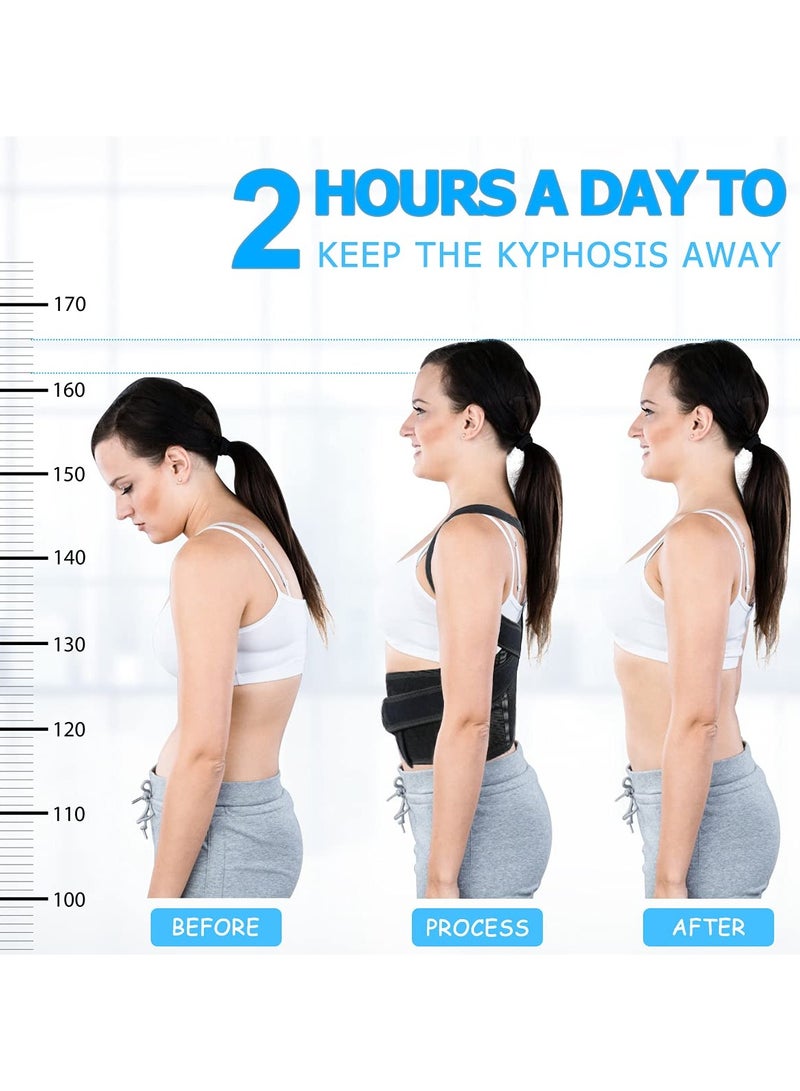 SYOSI Posture Corrector for Men&Women, KASTWAVE Back Brace for Back Lumbar Support and Upright Back  Breathable Back Straightener Posture Improve and Neck Shoulders Pain Relieve, Large ( Waist 36 - 41Inch )  - Image 2