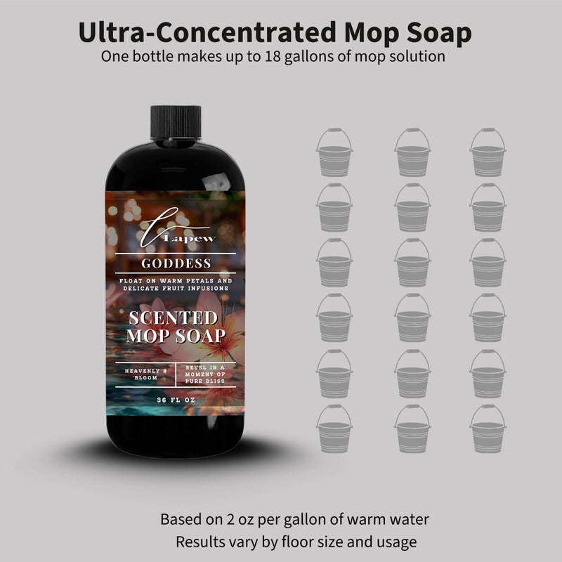 Lapew Goddess Scented Mop Soap - Luxury Floor Cleaner Concentrate for Mopping Tile, Laminate, Vinyl & Hardwood | Streak-Free, Low-Foam | 36 oz - Image 4