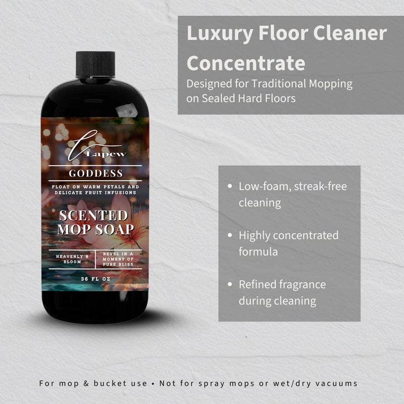 Lapew Goddess Scented Mop Soap - Luxury Floor Cleaner Concentrate for Mopping Tile, Laminate, Vinyl & Hardwood | Streak-Free, Low-Foam | 36 oz - Image 2