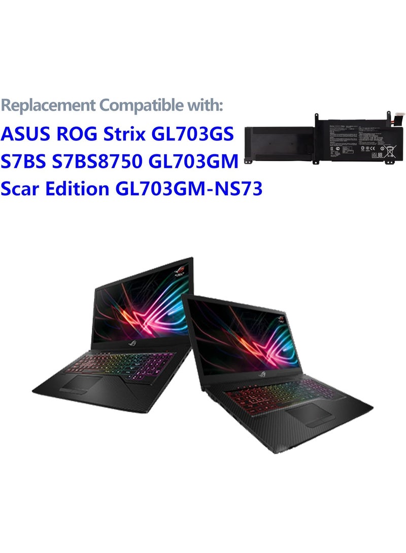 Terabyte بطارية 15.4V 76Wh/4800mAh C41N1716 متوافقة مع ASUS ROG Strix GL703GS GL703GM S7BS S7BS8750 GL703GM-DS74 GL703GM-WS74 0B200-02770000M، 0B200-02770000P - Image 4