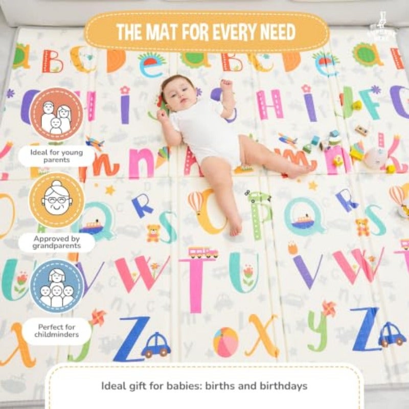 Baby Play Mat 150 180 Waterproof Non-Slip Large Reversible Playmat Crawling Mat Extra Thick Soft Baby Playmats for Playing or Camping Mat Bedroom Living Room Carpet Area Letter crawling mat - Image 4
