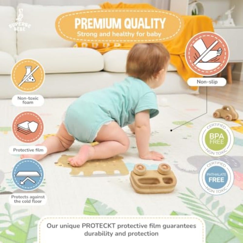 Baby Play Mat 150 180 Waterproof Non-Slip Large Reversible Playmat Crawling Mat Extra Thick Soft Baby Playmats for Playing or Camping Mat Bedroom Living Room Carpet Area Letter crawling mat - Image 5