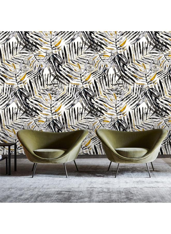 الأزرق جي دبليو ورق النخيل من الذهب الأسود ورق الحائط ورقة ورق الحائط غرفة المعيشة غرفة النوم ذاتية اللصق تعديل ورق الحائط ملصق الأثاث RW014 - Image 4