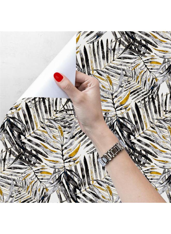 الأزرق جي دبليو ورق النخيل من الذهب الأسود ورق الحائط ورقة ورق الحائط غرفة المعيشة غرفة النوم ذاتية اللصق تعديل ورق الحائط ملصق الأثاث RW014 - Image 2