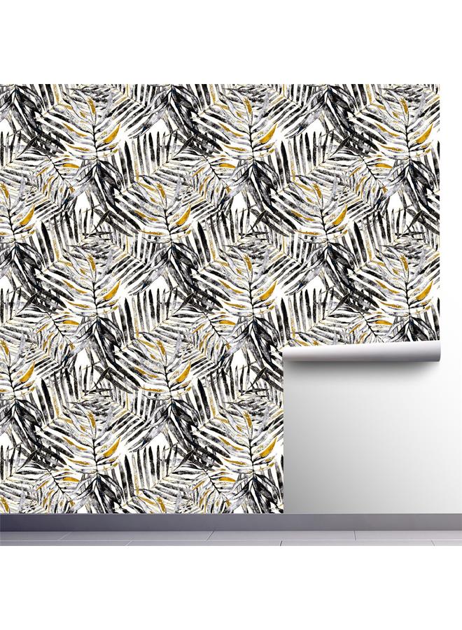 الأزرق جي دبليو ورق النخيل من الذهب الأسود ورق الحائط ورقة ورق الحائط غرفة المعيشة غرفة النوم ذاتية اللصق تعديل ورق الحائط ملصق الأثاث RW014 - Image 3