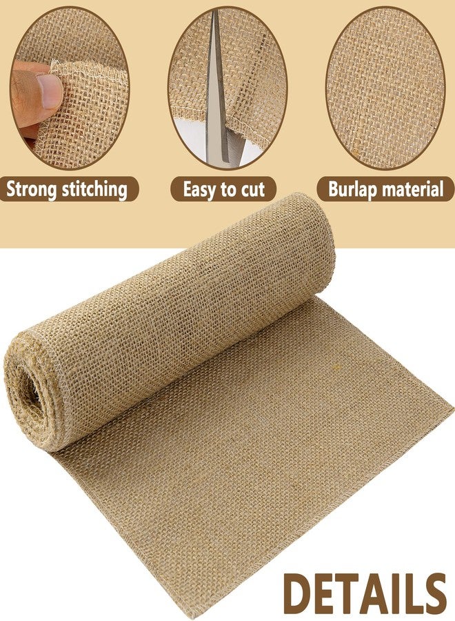 DECOHS 4 Rolls Natural Burlap Tree Wrap Rolls- 10in x 10ft Burlap Fabric Tree Trunk Protector- Burlap Plants Wrap Bandage with Ropes- Frost & Freeze Protection Cloth for Winter Outdoor Trees, Shrubs, Plants - Image 3