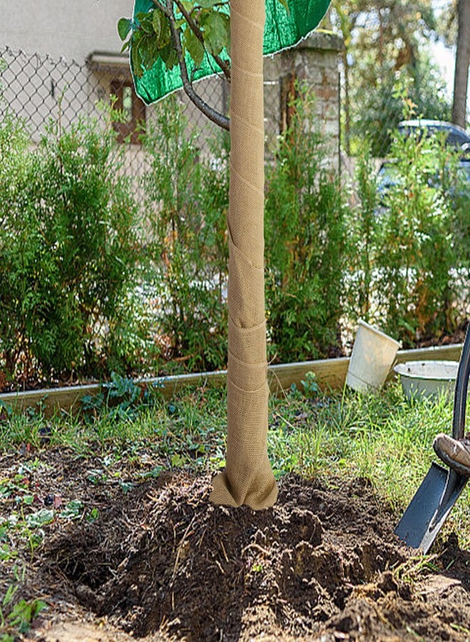 DECOHS 4 Rolls Natural Burlap Tree Wrap Rolls- 10in x 10ft Burlap Fabric Tree Trunk Protector- Burlap Plants Wrap Bandage with Ropes- Frost & Freeze Protection Cloth for Winter Outdoor Trees, Shrubs, Plants - Image 5