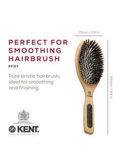 KENT Kent PF07 Extra-Large 100% Boar Bristle Cushion Brush - Wooden Detangling and Smoothing Paddle Brush for Thin Hair  - Image 2