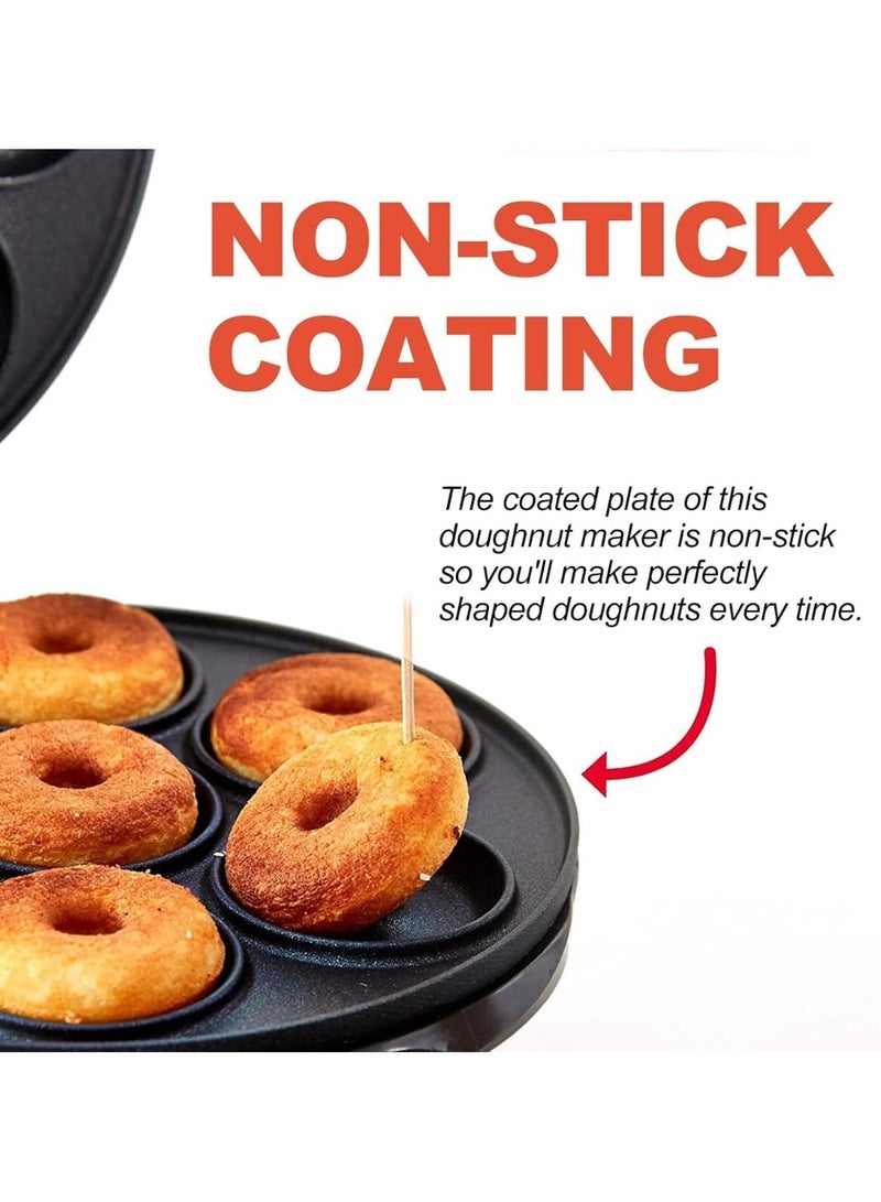 ORLENIC Mini Doughnut Maker Machine – 7 Hole Non-Stick Electric Donut Maker 1200W | Double-Sided Heating, DIY Breakfast & Snacks | Compact Countertop Donut Maker for Cakes, Brownies & Desserts - Image 4