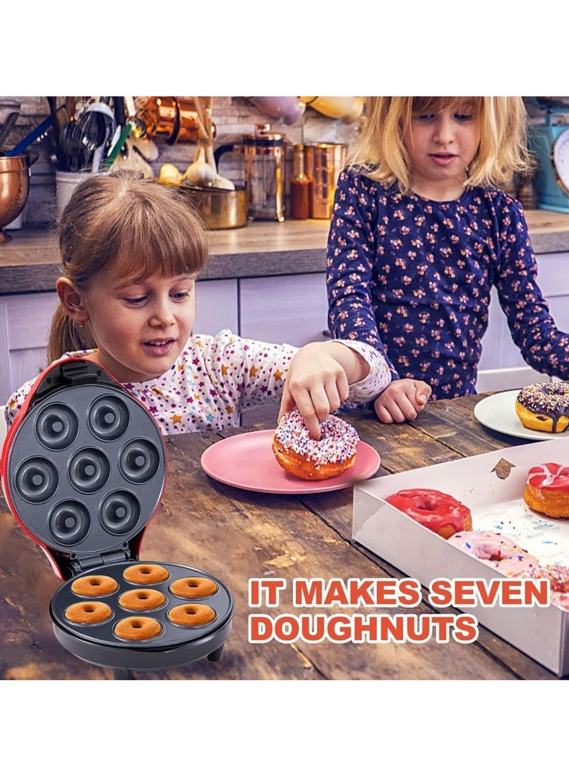 ORLENIC Mini Doughnut Maker Machine – 7 Hole Non-Stick Electric Donut Maker 1200W | Double-Sided Heating, DIY Breakfast & Snacks | Compact Countertop Donut Maker for Cakes, Brownies & Desserts - Image 2