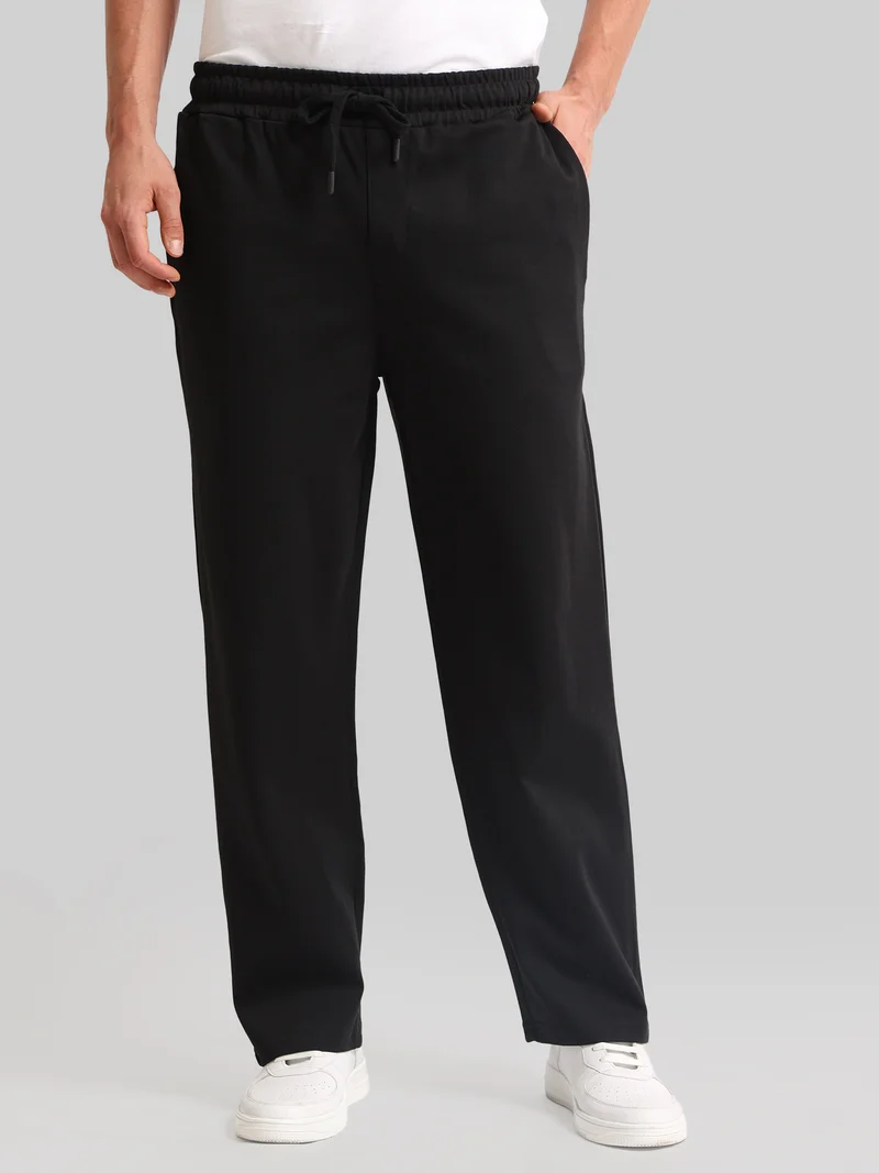 Maniac Maniac Mens Solid Grey Cotton Blend Cargo Pant