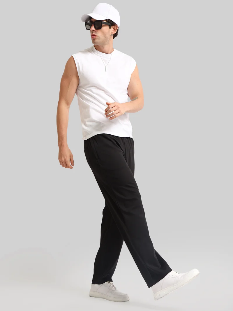 Maniac  Maniac Mens Solid Grey Cotton Blend Cargo Pant for Men | Best Price UAE