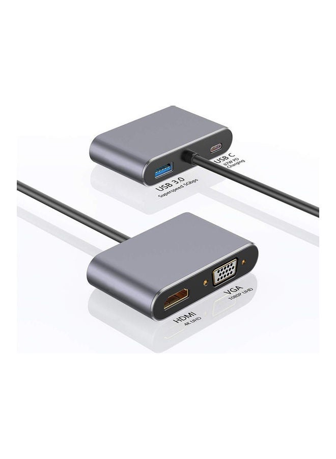 GULFLINK USB-C to VGA and HDMI Adapter, High Definition Aluminium USB-C to VGA HDMI Converter 4K Ultra HD Adapter - Image 2