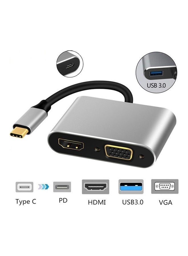 GULFLINK USB-C to VGA and HDMI Adapter, High Definition Aluminium USB-C to VGA HDMI Converter 4K Ultra HD Adapter - Image 3