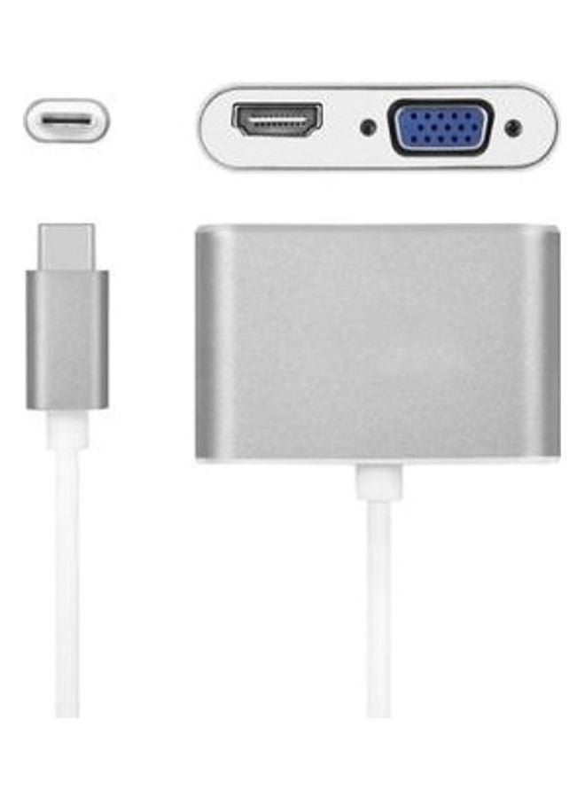 GULFLINK USB-C to VGA and HDMI Adapter, High Definition Aluminium USB-C to VGA HDMI Converter 4K Ultra HD Adapter - Image 4