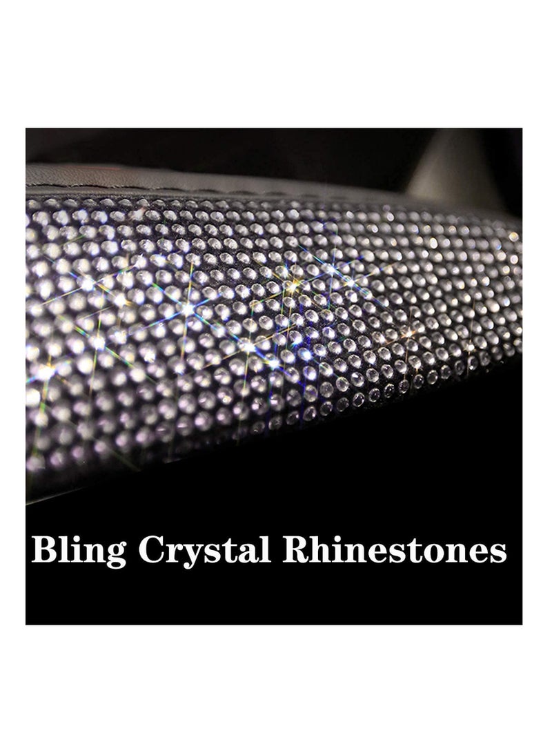 Excefore Bling Seat Covers for Women Girls Rhinestone Breathable Mesh Front Seat Covers Seat Protector Black Seat Covers with Shining Crystals -1Piece for 1 Front Seat, Universal Fit 95% Cars(White) - Image 4