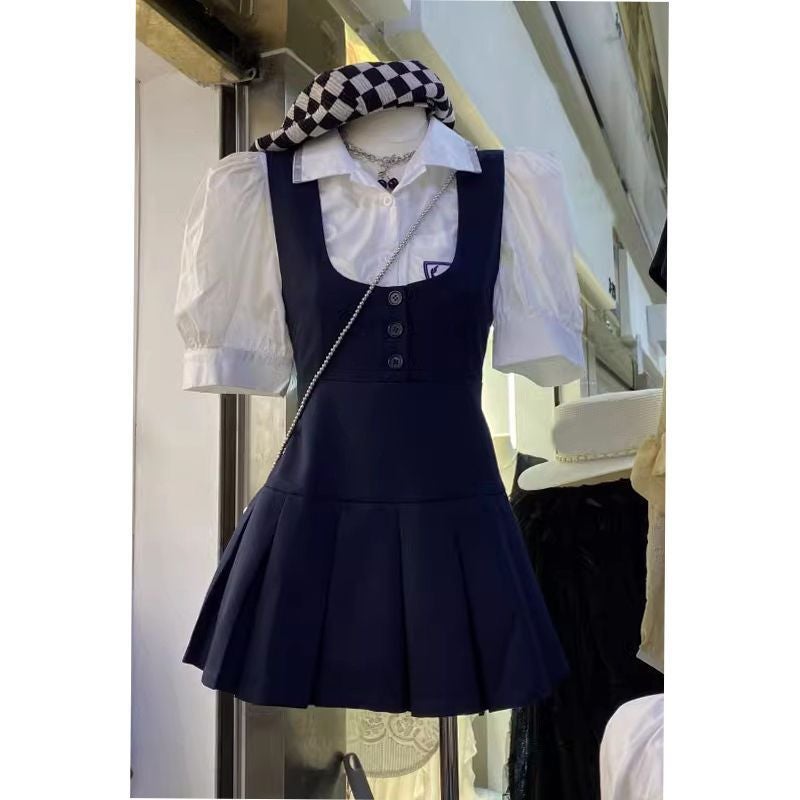 2024 Summer Korean Style Strappy Dress Shirt Set Shirt  - Image 2
