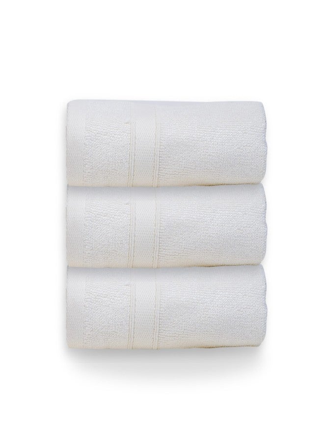 FUTURE'S ROOTS 100% Bamboo Face Towel for Gym, Facewash, Spa & Travel | Soft, Absorbent, Quick Dry & Eco-Friendly Towels Suitable for Acne Prone Skin | Towel for Women, Men, Toddlers Set of 3 (White)