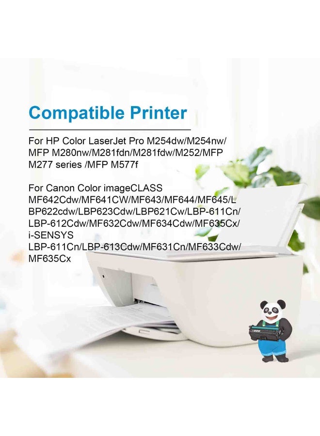 استا خرطوشة حبر أسود عالمية ASTA CF540A CF400A CRG054 CRG045 203A 201A متوافقة مع طابعات HP Canon Color LaserJet Pro M254dw M254nw MFP M280nw M281fdn M281fdw M252 M277 Series MFP M577f ImageCLASS LBP-612Cdw LBP-622Cdw LBP612Cdw LBP622Cdw MF632Cdw MF634Cdw MF642Cdw MF641CW MF643 MF644 MF645 I-SENSYS LBP-611Cn LBP-613Cdw LBP611Cn LBP613Cdw MF631Cn MF633Cdw طابعات MF635Cx عالية الإنتاجية CRG-054 CRG-045 CRG 054 045 للاستخدام المنزلي والمكتبي - Image 3