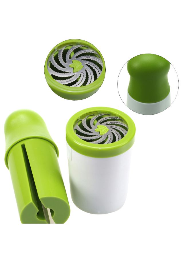 Aknur Manual Twist Herb Grinder Green/White 17.50 x 7.30 x 7.30cm - Image 2