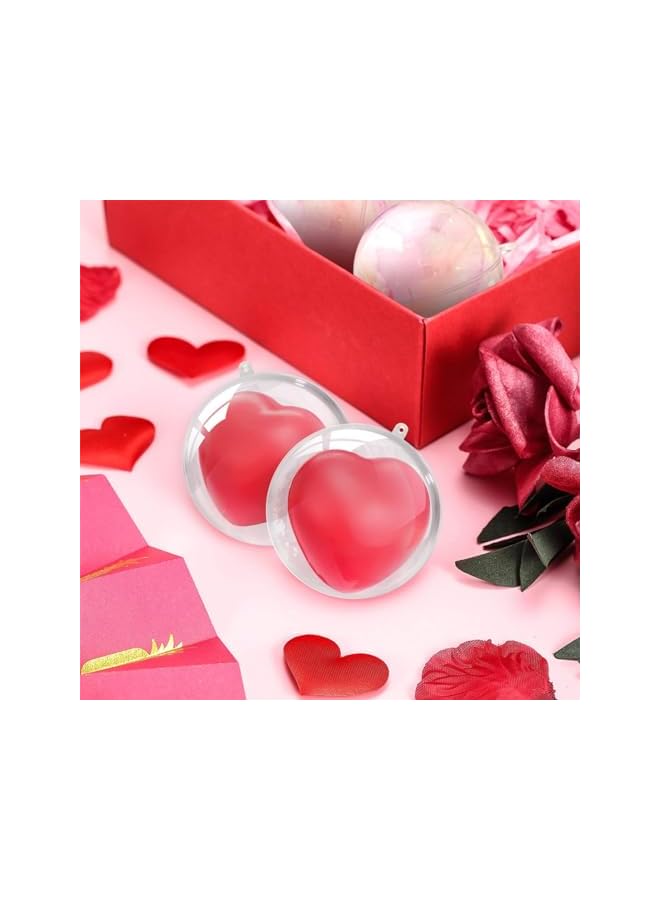 The Bros Transparent Fillable Ornament,20 Pack Valentine's Day Clear Ornaments for Crafts,Transparent DIY Fillable Acrylic Crafts for Romantic Tree Decor,Wedding,Party and Home Decoration - Image 2