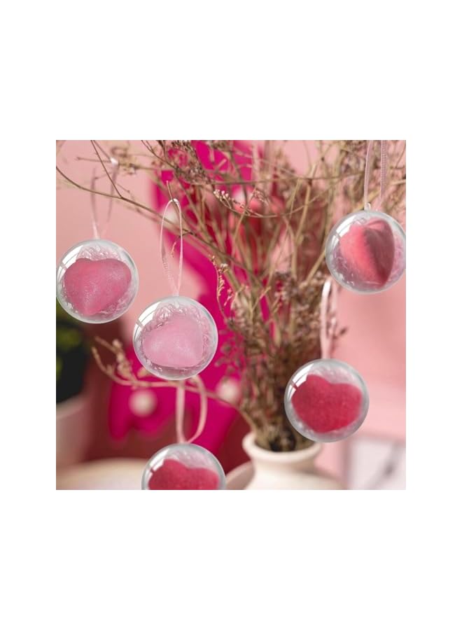 The Bros Transparent Fillable Ornament,20 Pack Valentine's Day Clear Ornaments for Crafts,Transparent DIY Fillable Acrylic Crafts for Romantic Tree Decor,Wedding,Party and Home Decoration - Image 3