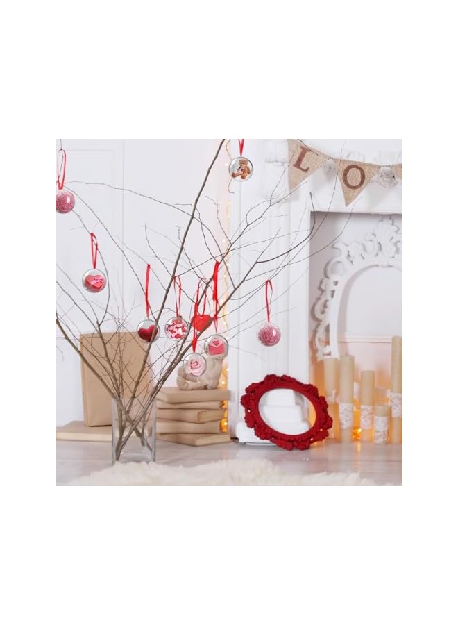 The Bros Transparent Fillable Ornament,20 Pack Valentine's Day Clear Ornaments for Crafts,Transparent DIY Fillable Acrylic Crafts for Romantic Tree Decor,Wedding,Party and Home Decoration - Image 5
